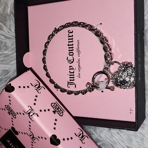 Juicy Couture Toggle Heart Bracelet With Rhinestones